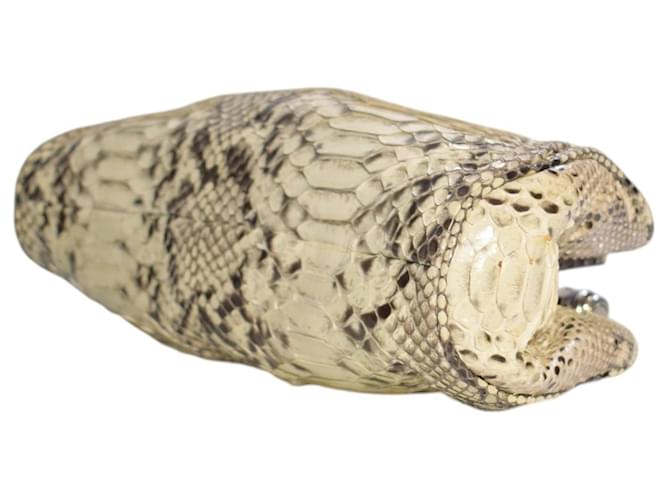 Rodo Hard Case Clutch aus Pythonleder in Creme Beige Python drucken - Ansicht 10