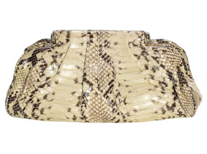 Rodo Hard Case Clutch aus Pythonleder in Creme Beige Python drucken - Ansicht 4