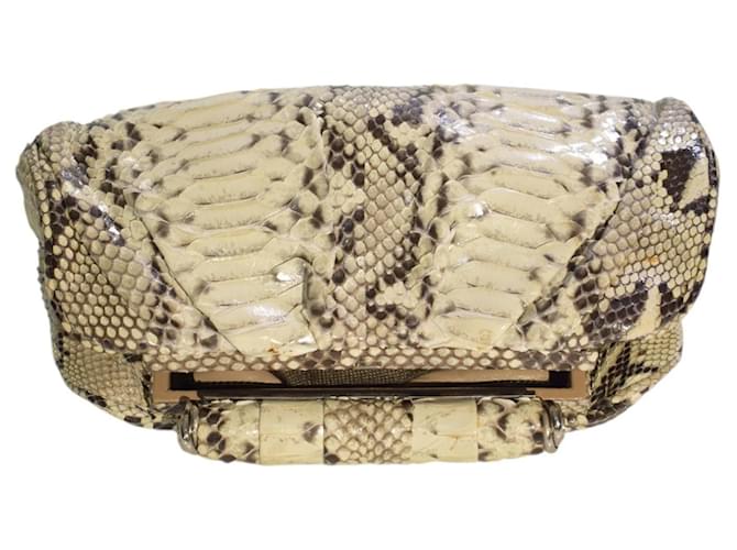 Rodo Hard Case Clutch aus Pythonleder in Creme Beige Python drucken - Ansicht 8