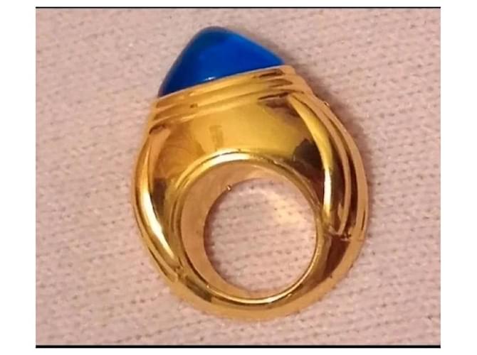 Spilla Boucheron placcata oro con lapislazzuli Blu Gold hardware - vista 2