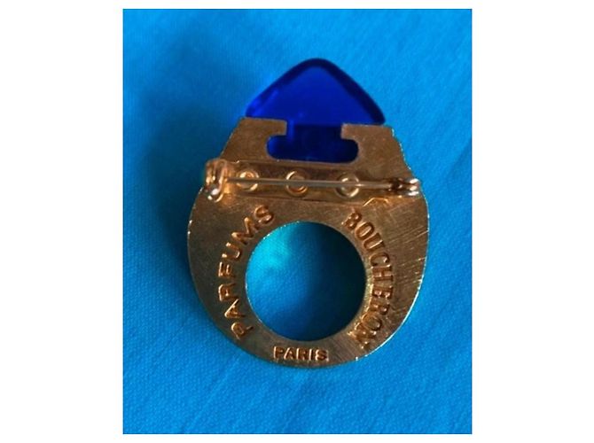 Spilla Boucheron placcata oro con lapislazzuli Blu Gold hardware - vista 4