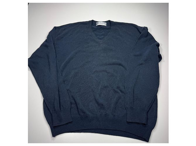 Burberrys Wool V-Neck Sweater Dark blue - view 3