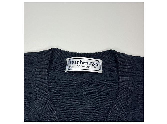 Burberrys Wool V-Neck Sweater Dark blue - view 4
