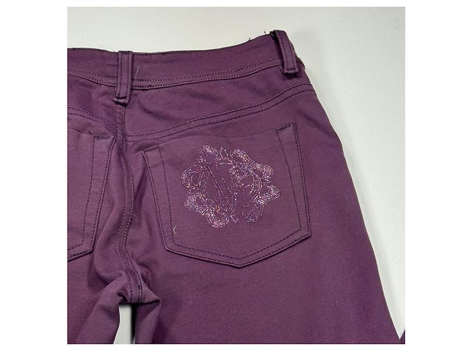 Pantaloni Versace Jeans Couture Viola Decorati - vista 12