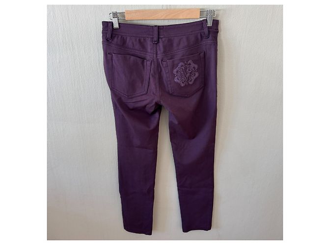Pantaloni Versace Jeans Couture Viola Decorati - vista 2