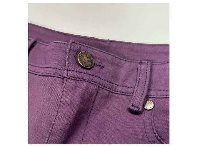Pantaloni Versace Jeans Couture Viola Decorati - vista 5