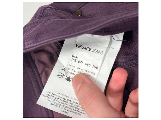 Pantaloni Versace Jeans Couture Viola Decorati - vista 7