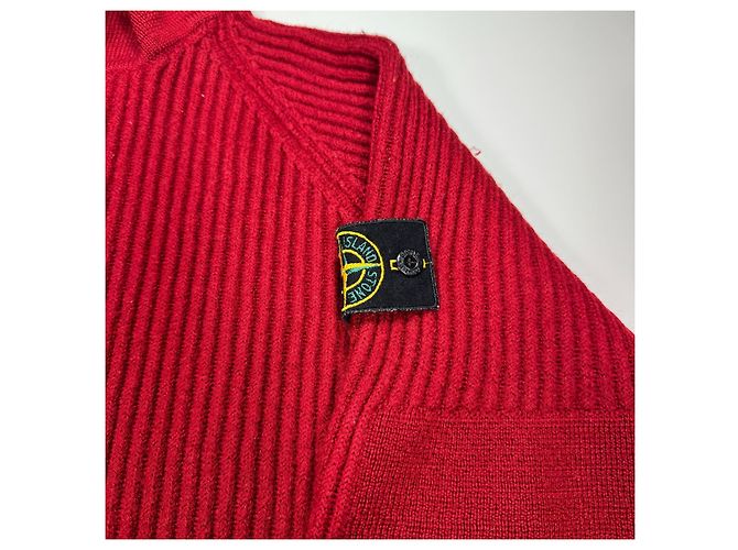 Stone Island Roter Woll-Rollkragenpullover - Ansicht 4