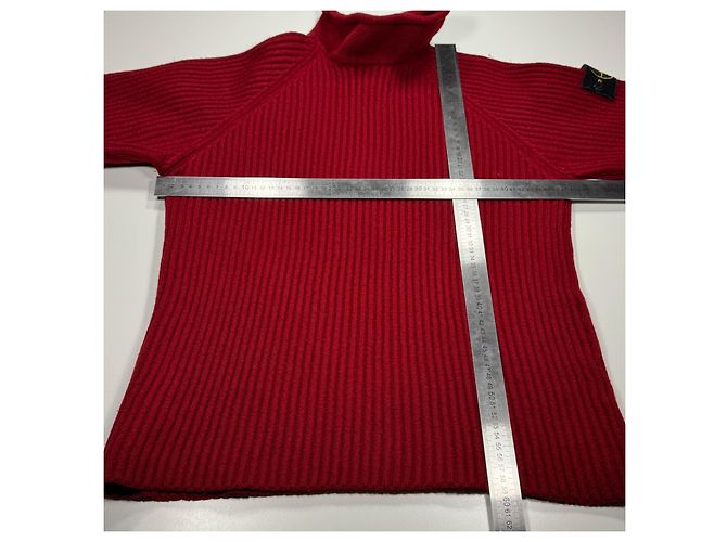 Stone Island Roter Woll-Rollkragenpullover - Ansicht 9