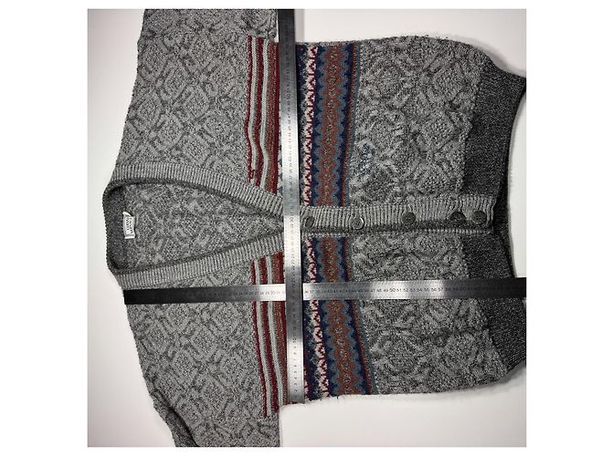 Gianni Versace Grauer Fair Isle Wollcardigan Mehrfarben - Ansicht 7