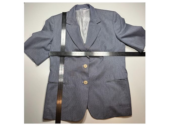 Giacca Burberry a maniche corte - Blu e Bianco - vista 3