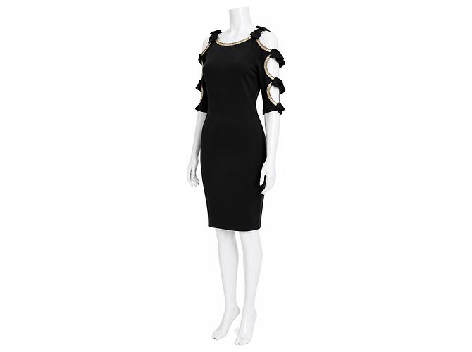 Jenny Packham Black Label Verzierte Cold-Shoulder-Robe Schwarz - Ansicht 2