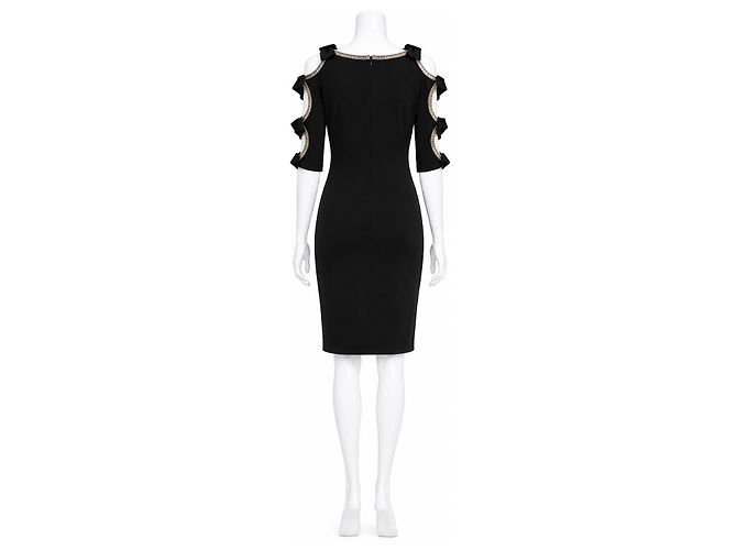 Jenny Packham Black Label Verzierte Cold-Shoulder-Robe Schwarz - Ansicht 4