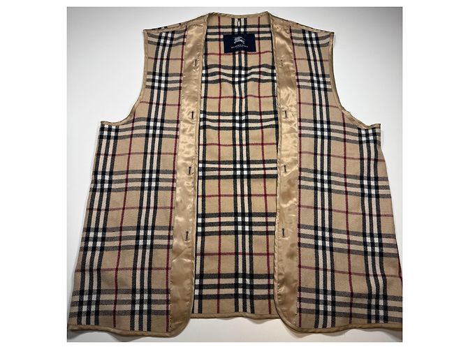 Chaleco Burberry Nova Check Negro Blanco Roja Beige - vista 3