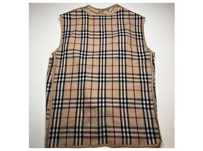 Chaleco Burberry Nova Check Negro Blanco Roja Beige - vista 7