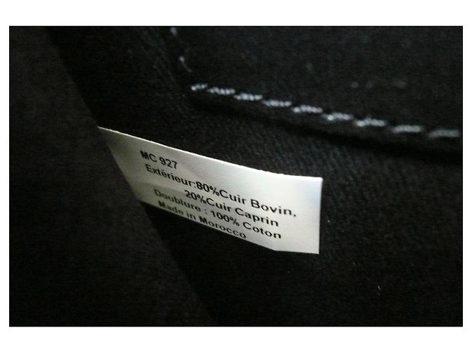 Minelli Borsa box in pelle e camoscio nera e blu Nero - vista 10