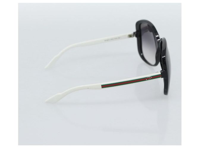 Óculos de sol GUCCI de plástico 2 Set Khaki Black Auth 180950 Preto Caqui - vista 10