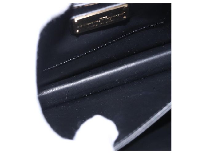 Borsa a Spalla Salvatore Ferragamo Gancini in Pelle Nera e Oro Autentica 185725A - vista 11
