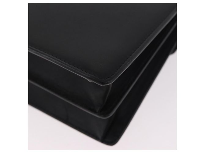 Borsa a Spalla Salvatore Ferragamo Gancini in Pelle Nera e Oro Autentica 185725A - vista 16