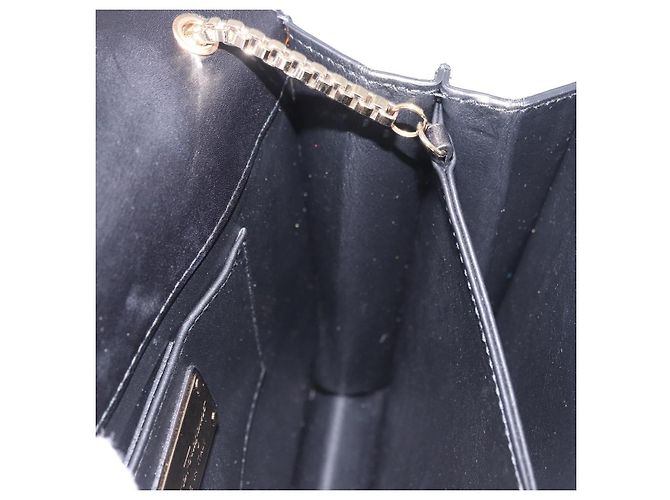 Borsa a Spalla Salvatore Ferragamo Gancini in Pelle Nera e Oro Autentica 185725A - vista 18