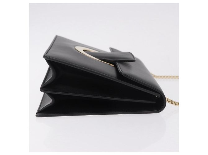 Borsa a Spalla Salvatore Ferragamo Gancini in Pelle Nera e Oro Autentica 185725A - vista 3
