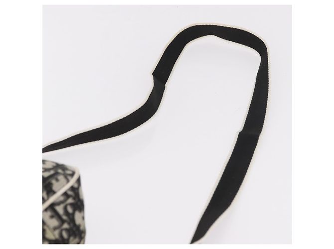 Borsa a tracolla Christian Dior Trotter Canvas PVC Nero Argento Auth 187794 - vista 14