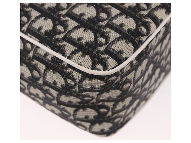 Borsa a tracolla Christian Dior Trotter Canvas PVC Nero Argento Auth 187794 - vista 16