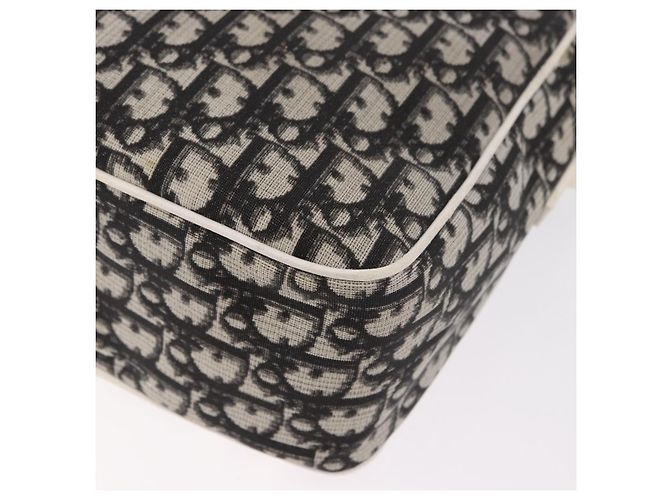 Borsa a tracolla Christian Dior Trotter Canvas PVC Nero Argento Auth 187794 - vista 17