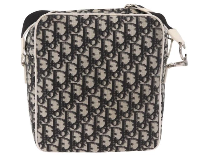 Borsa a tracolla Christian Dior Trotter Canvas PVC Nero Argento Auth 187794 - vista 2