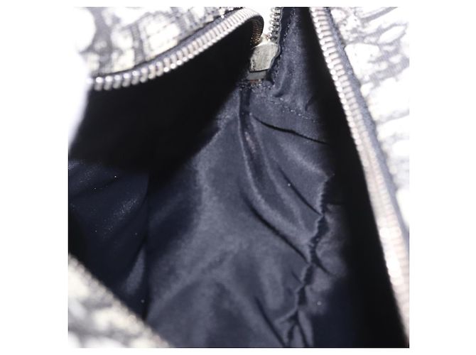 Borsa a tracolla Christian Dior Trotter Canvas PVC Nero Argento Auth 187794 - vista 20