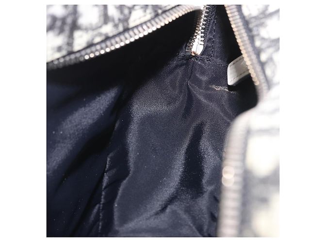 Borsa a tracolla Christian Dior Trotter Canvas PVC Nero Argento Auth 187794 - vista 21