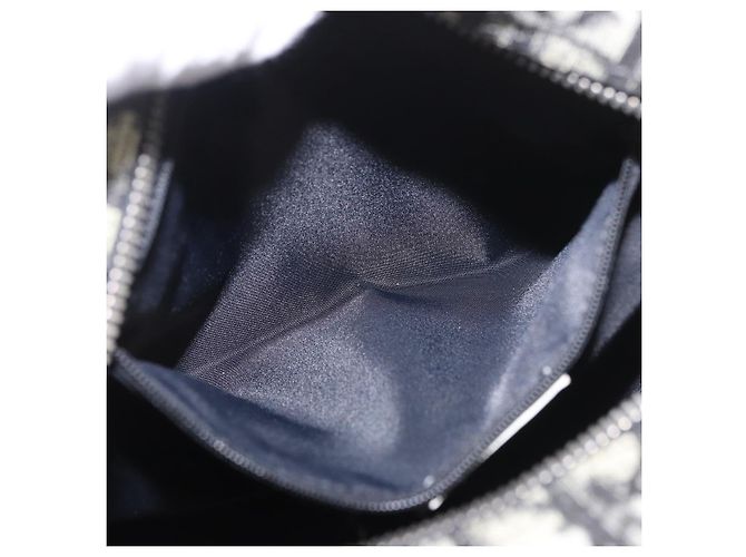 Borsa a tracolla Christian Dior Trotter Canvas PVC Nero Argento Auth 187794 - vista 23