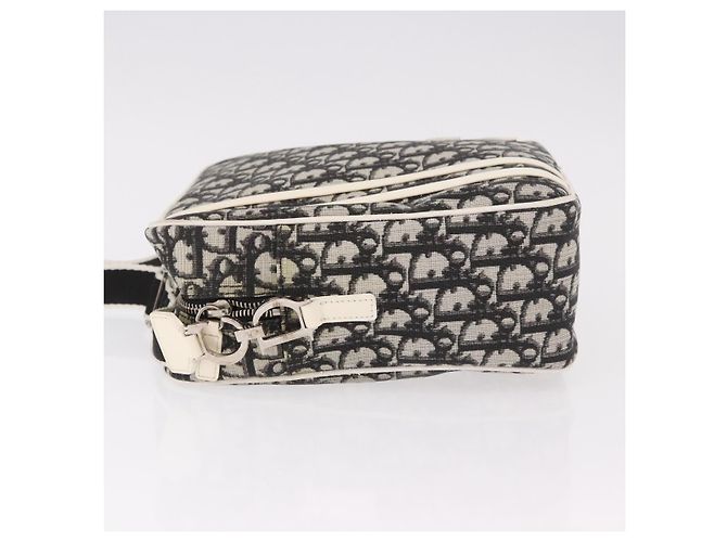 Borsa a tracolla Christian Dior Trotter Canvas PVC Nero Argento Auth 187794 - vista 4
