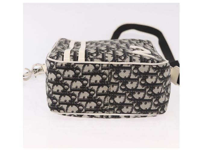 Borsa a tracolla Christian Dior Trotter Canvas PVC Nero Argento Auth 187794 - vista 5