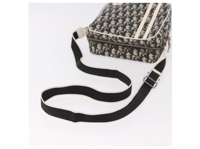 Borsa a tracolla Christian Dior Trotter Canvas PVC Nero Argento Auth 187794 - vista 7