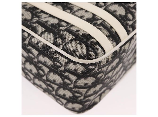 Borsa a tracolla Christian Dior Trotter Canvas PVC Nero Argento Auth 187794 - vista 8