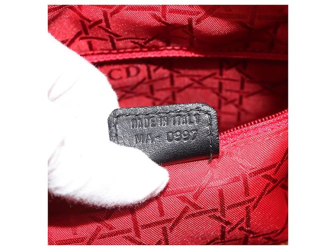 Borsa Christian Dior Lady Dior Canage in pelle di agnello 2 modi Nero Oro Auth 187084SAM D'oro - vista 11