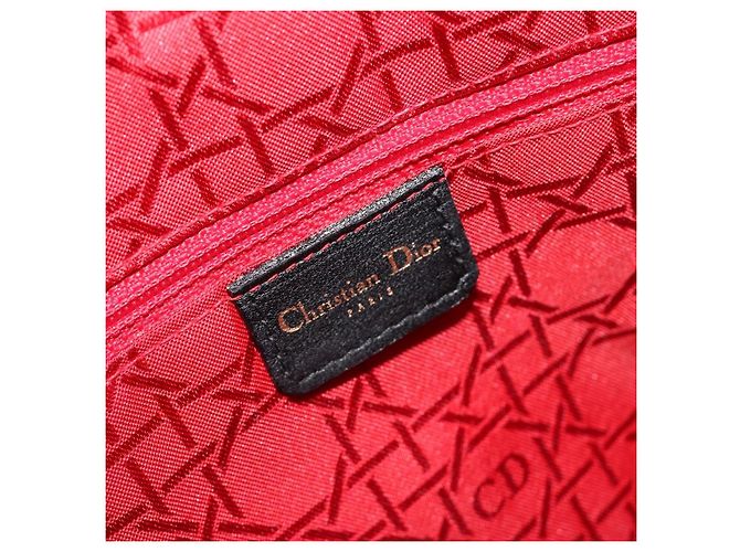 Borsa Christian Dior Lady Dior Canage in pelle di agnello 2 modi Nero Oro Auth 187084SAM D'oro - vista 22