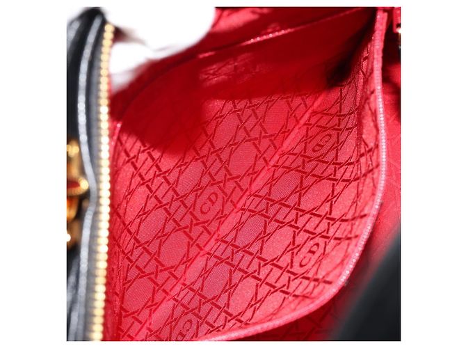 Borsa Christian Dior Lady Dior Canage in pelle di agnello 2 modi Nero Oro Auth 187084SAM D'oro - vista 26
