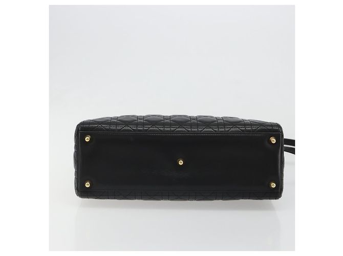 Borsa Christian Dior Lady Dior Canage in pelle di agnello 2 modi Nero Oro Auth 187084SAM D'oro - vista 5