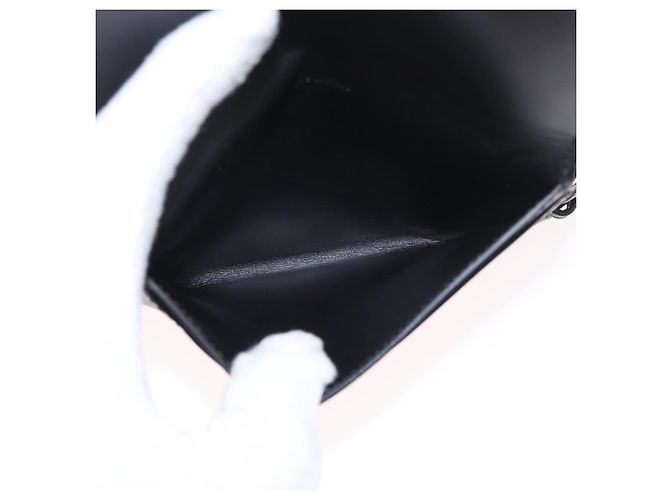 Céline Portafoglio con catena CELINE in pelle nera argento 186133M Nero - vista 10