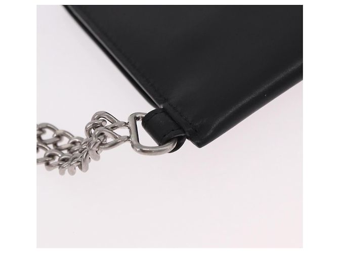 Céline Portafoglio con catena CELINE in pelle nera argento 186133M Nero - vista 15