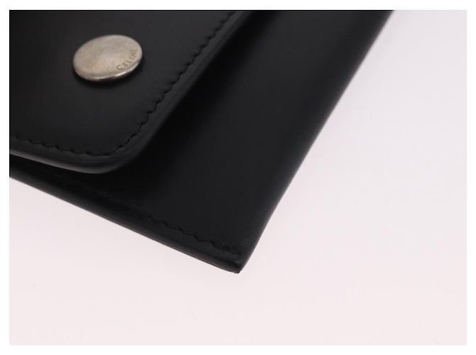 Céline Portafoglio con catena CELINE in pelle nera argento 186133M Nero - vista 8
