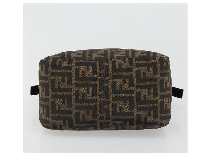 FENDI Zucca Canvas Mamma Baguette Shoulder Bag Black Brown Auth 186886V Marrone Nero - vista 5