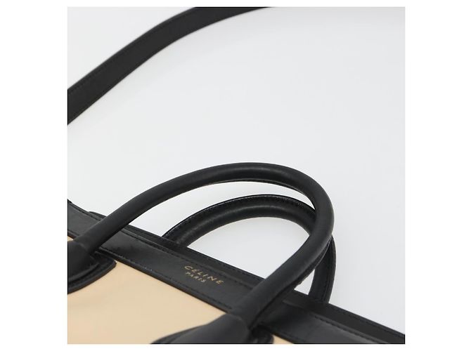 Céline Borsa CELINE Luggage Nano Micro Mini in Pelle 2way Beige Gold Auth ka4812V D'oro - vista 14