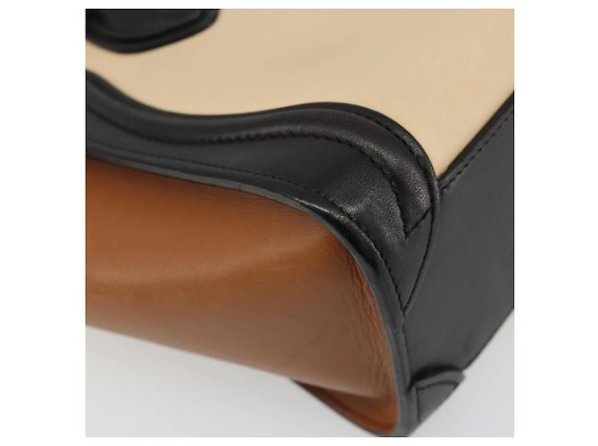 Céline Borsa CELINE Luggage Nano Micro Mini in Pelle 2way Beige Gold Auth ka4812V D'oro - vista 19