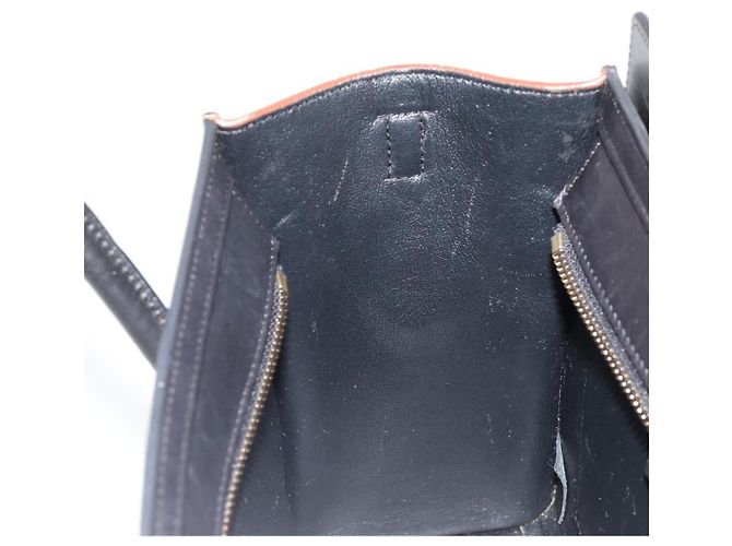 Céline Borsa CELINE Luggage Nano Micro Mini in Pelle 2way Beige Gold Auth ka4812V D'oro - vista 24