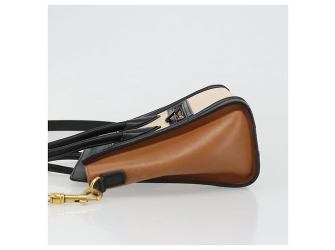 Céline Borsa CELINE Luggage Nano Micro Mini in Pelle 2way Beige Gold Auth ka4812V D'oro - vista 4