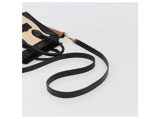 Céline Borsa CELINE Luggage Nano Micro Mini in Pelle 2way Beige Gold Auth ka4812V D'oro - vista 8