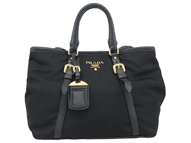 Borsa PRADA Nylon 2way Nera Oro Auth 187512V Nero D'oro - vista 13